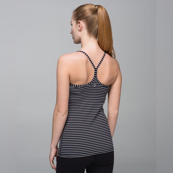 lululemon athletica Tops - Lululemon Power Y Tank luon parallel black white stripe 6
